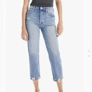 MOTHER Tomcat True Confessions Straight Leg Distressed Jeans Size 24